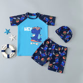 Kids Toddler Two Pieces Cartoon Animal Swimsuit Rashguard Set